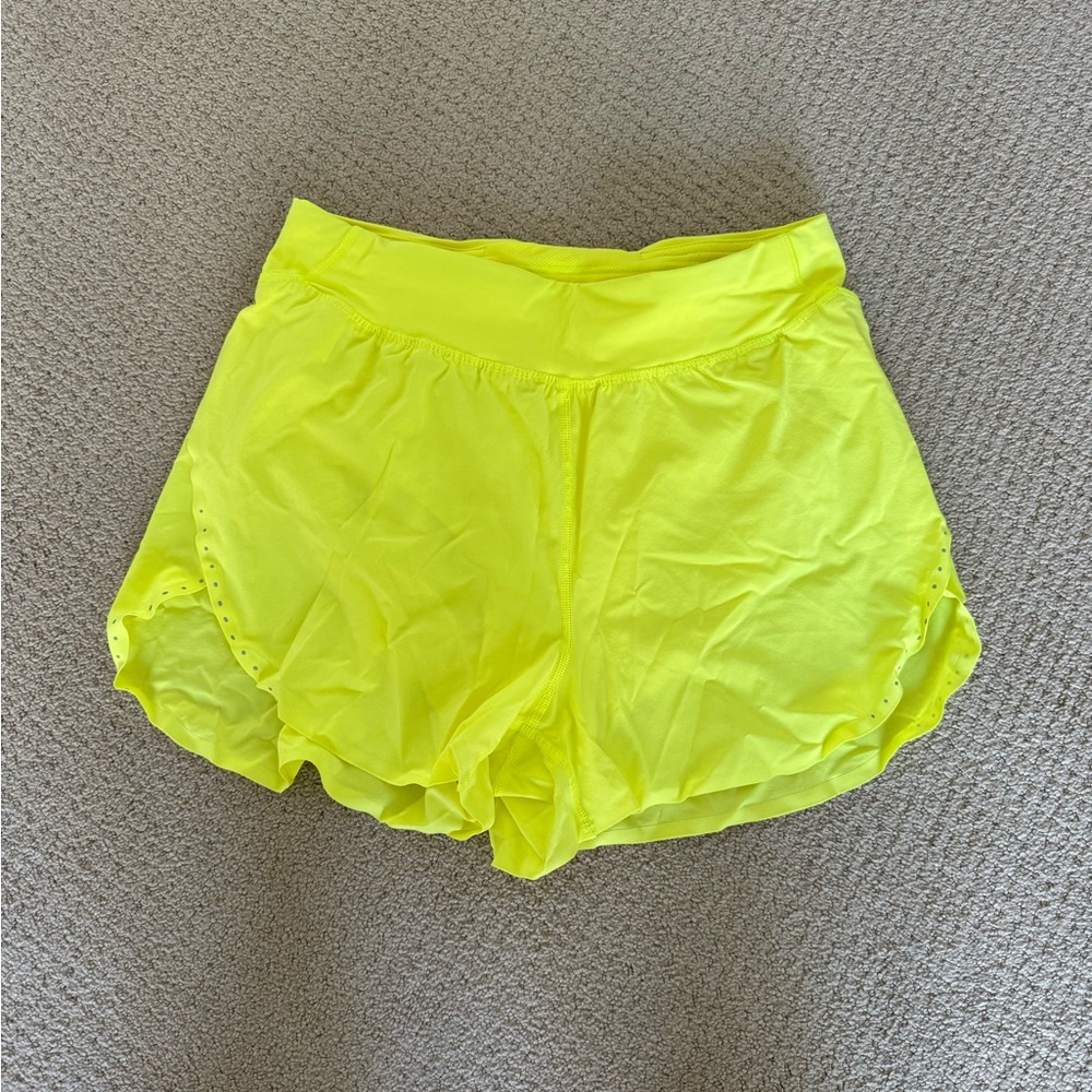 Lululemon Fast and Free Shorts in Highlighter Yellow!